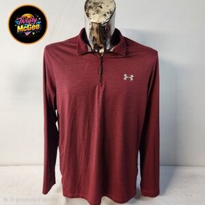 Under Armour Men's Burgundy Striped Long Sleeve Shirt